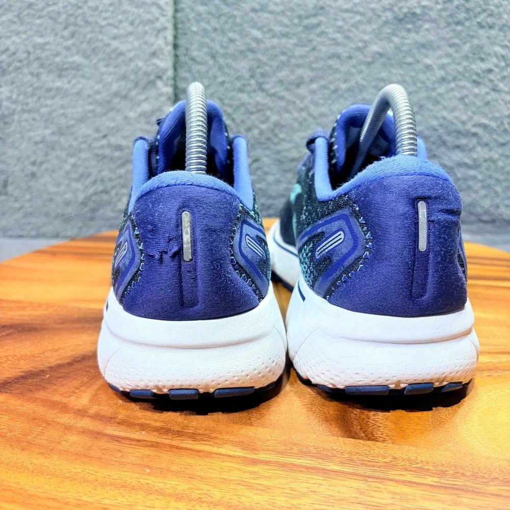 Brooks Ghost 14 Womens Running Shoes Navy Blue Aqua 1203561B446 Size 8.5 B
